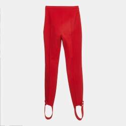 مملوكة مسبقًا Elisabetta Franchi Red Stretch Gabardine Stirrup Pants S