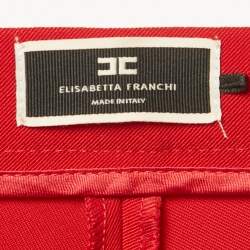 مملوكة مسبقًا Elisabetta Franchi Red Stretch Gabardine Stirrup Pants S