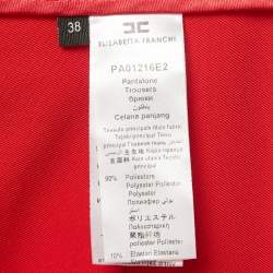 مملوكة مسبقًا Elisabetta Franchi Red Stretch Gabardine Stirrup Pants S
