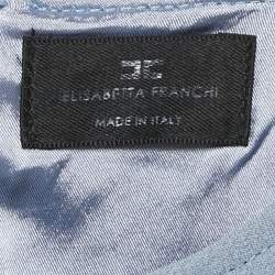 Pre Owned فستان إليزابيتا فرانشي أزرق فاتح بكريب قصير مقاس متوسط