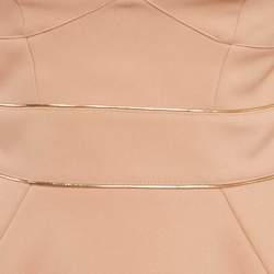 مملوكة مسبقًا Elisabetta Franchi Salmon Pink Crepe Shoulder Padded Mini Dress S