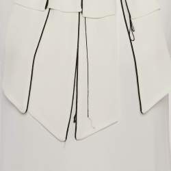 Pre Owned إليزابيتا فرانكي توب تفاصيل كريب أبيض بحجم صغير