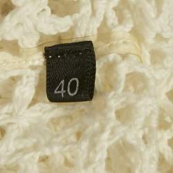 Pre Owned Elisabetta Franchi White Crochet Sheer Mini Dress S