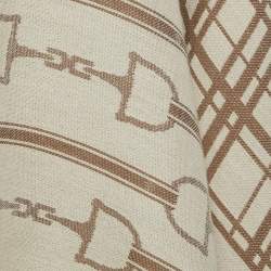 مملوكة مسبقًا Elisabetta Franchi Beige Monogram Jacquard Cape One Size