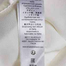 Pre Owned فستان إليزابيتا فرانشي أبيض مزدوج الصدر قصير مقاس صغير