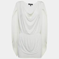 Pre Owned إليزابيتا فرانكي تونيك محدد الخصر من الجيرسيه الأبيض متوسط الحجم