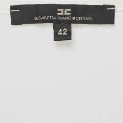 Pre Owned إليزابيتا فرانكي تونيك محدد الخصر من الجيرسيه الأبيض متوسط الحجم