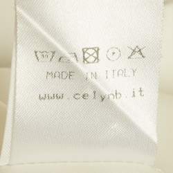 Pre Owned إليزابيتا فرانكي تونيك محدد الخصر من الجيرسيه الأبيض متوسط الحجم