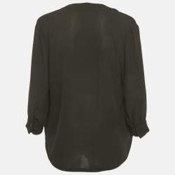 مملوكة مسبقًا إليزابيتا فرانكي بلوفر أسود ياقة عميقة بحجم كبير