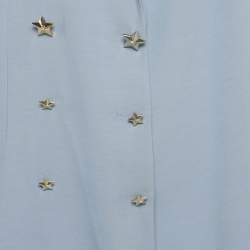 Pre Owned فستان إليزابيتا فرانشي أزرق فاتح بكريب قصير مقاس متوسط