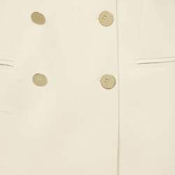 Pre Owned طقم جاكيت مزدوج الصدر وسروال صوف مزيج بيج إليزابيتا فرانكي كبير الحجم