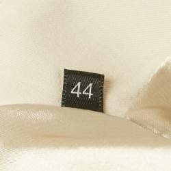 Pre Owned طقم جاكيت مزدوج الصدر وسروال صوف مزيج بيج إليزابيتا فرانكي كبير الحجم