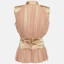 Pre Owned إليزابيتا فرانكي بلوفر أسود ياقة عميقة بحجم كبير