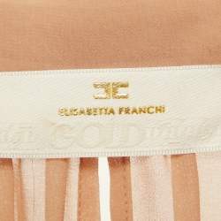 Pre Owned إليزابيتا فرانكي بلوفر أسود ياقة عميقة بحجم كبير