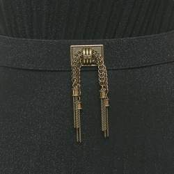 Pre Owned Elisabetta Franchi Black Jersey One Shoulder Maxi Dress S