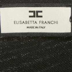 Pre Owned Elisabetta Franchi Black Jersey One Shoulder Maxi Dress S