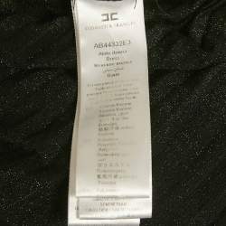 Pre Owned Elisabetta Franchi Black Jersey One Shoulder Maxi Dress S