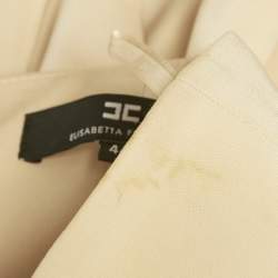 مملوكة مسبقًا Elisabetta Franchi Beige Stretch Crepe Strapless Maxi Dress M