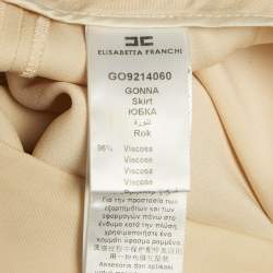 مملوكة مسبقًا Elisabetta Franchi Beige Stretch Crepe Strapless Maxi Dress M