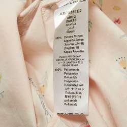 مملوكة مسبقًا فستان إليزابيتا فرانشي ميدي بطبعة وردية من القطن بقطع من الدانتيل مقاس صغير - سمول