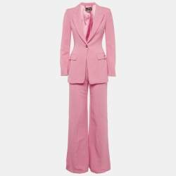 مملوكة مسبقًا Elisabetta Franchi Pink Crepe Tailored Suit S