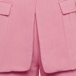 Pre Owned Elisabetta Franchi Pink Crepe Tailored Suit S