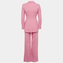 Pre Owned Elisabetta Franchi Pink Crepe Tailored Suit S