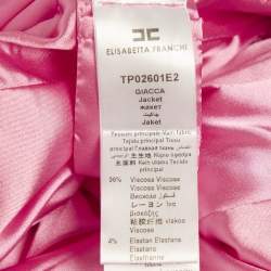 Pre Owned Elisabetta Franchi Pink Crepe Tailored Suit S