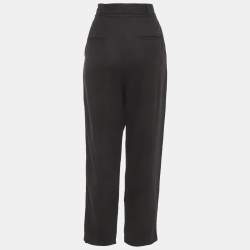 مملوكة مسبقًا Elisabetta Franchi Black Gabardine Pleated Trousers M