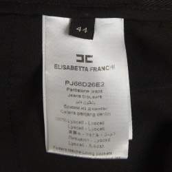 مملوكة مسبقًا Elisabetta Franchi Black Gabardine Pleated Trousers M