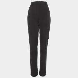 Pre Owned Elisabetta Franchi Black Crepe Trousers L