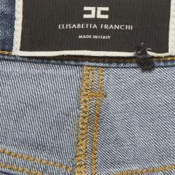 Pre Owned بنطلون جينز إليسابيتا فرانكي الدنيم الأزرق المتدرج الضيق مقاس وسط 28 متوسط