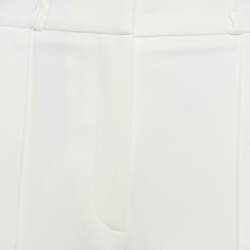 مملوكة مسبقًا Elisabetta Franchi White Stretch Gabardine Trousers M