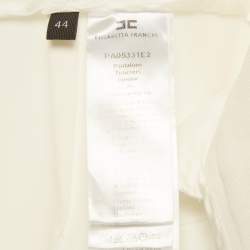 مملوكة مسبقًا Elisabetta Franchi White Stretch Gabardine Trousers M