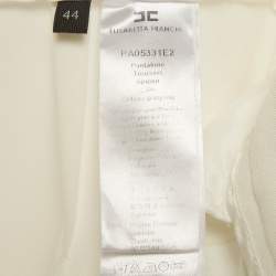 مملوكة مسبقًا Elisabetta Franchi White Stretch Gabardine Trousers M