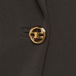 Pre Owned بليزر كريب أسود مقاس كبير - إليزابيتا فرانكي