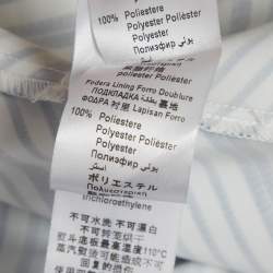 Pre Owned فستان إليزابيتا فرانشي قصير عريض من الساتان بنقشة عقدة أبيض/أزرق مقاس صغير (سمول)