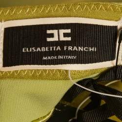 Pre Owned Elisabetta Franchi Green Stretch Crepe Tuta Donna Jumpsuit M