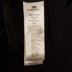 Pre Owned Elisabetta Franchi Black Crepe Embroidered Maxi Dress M