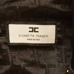 Pre Owned Elisabetta Franchi Black Crepe Embroidered Maxi Dress M