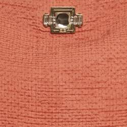 مملوكة مسبقًا إليزابيتا فرانكي توب بكشكش قماش الستر السود بنمط بيبلوم باللون الوردي بحجم متوسط