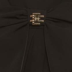 Pre Owned Elisabetta Franchi Black Crepe Bow Detail Mini Dress M