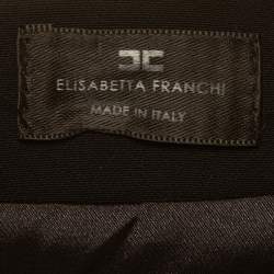 Pre Owned Elisabetta Franchi Black Crepe Bow Detail Mini Dress M