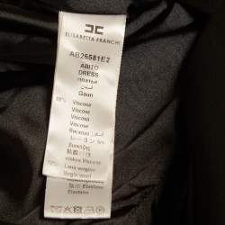 Pre Owned Elisabetta Franchi Black Crepe Bow Detail Mini Dress M