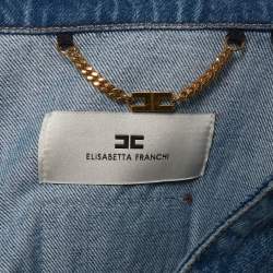 مملوكة مسبقًا جاكيت إليزابيتا فرانكي دنيم أزرق واسع وقصير مقاس متوسط