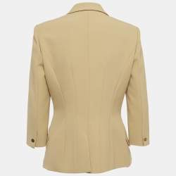 مملوكة مسبقًا Elisabetta Franchi Beige Double Breasted Blazer L