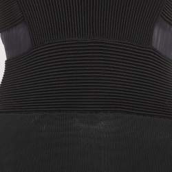 Pre Owned Elisabetta Franchi Black Stretch Knit Bodycon Dress M