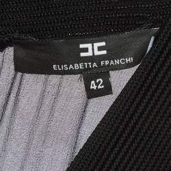 Pre Owned Elisabetta Franchi Black Stretch Knit Bodycon Dress M