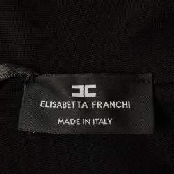 Pre Owned إليزابيتا فرانكي بادي سوت مقطع من الجيرسيه باللون الأسود بحجم صغير