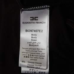 Pre Owned إليزابيتا فرانكي بادي سوت مقطع من الجيرسيه باللون الأسود بحجم صغير